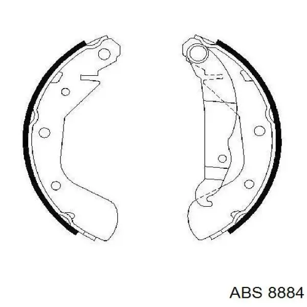 Zapatas de frenos de tambor traseras 8884 ABS