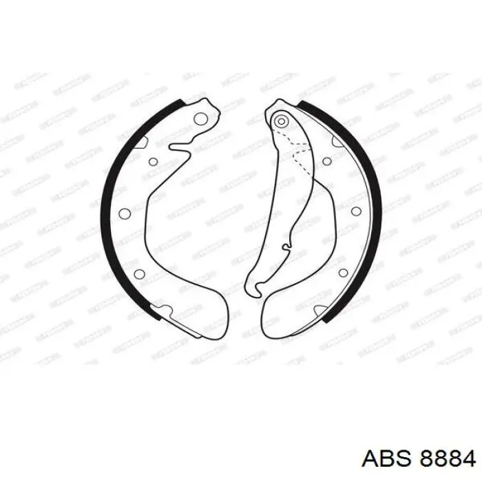Купить 8884 ABS Задние барабанные тормозные колодки