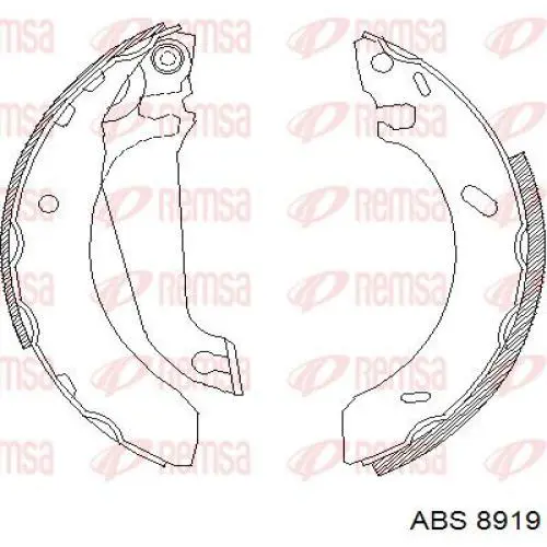 Задние барабанные колодки 8919 ABS
