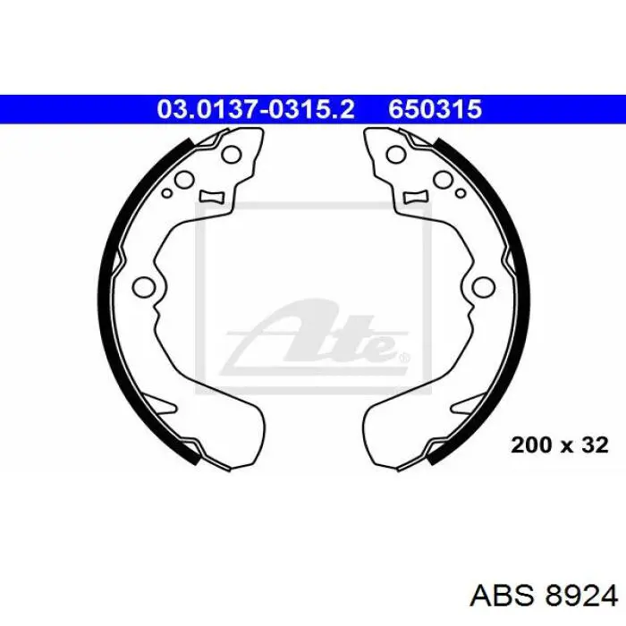 Zapatas de frenos de tambor traseras 8924 ABS