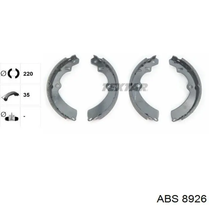 Zapatas de frenos de tambor traseras 8926 ABS