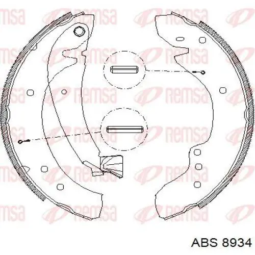 Задние барабанные колодки 8934 ABS