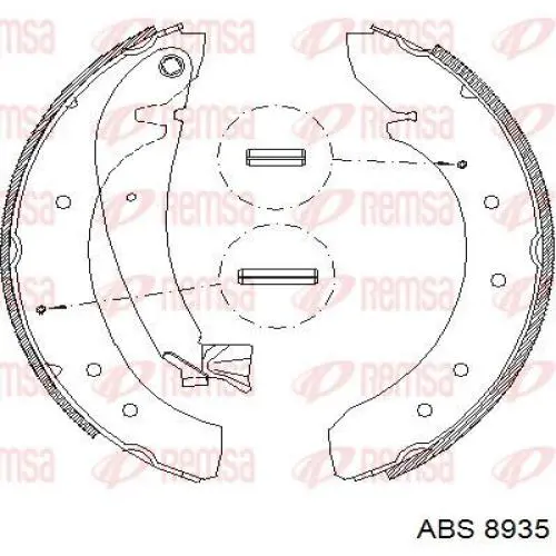 Задние барабанные колодки 8935 ABS