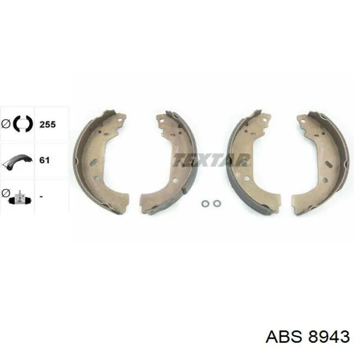 Zapatas de frenos de tambor traseras 8943 ABS