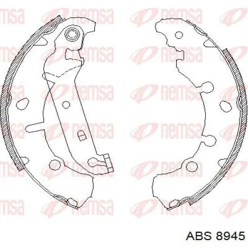 Задние барабанные колодки 8945 ABS