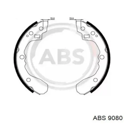 Задние барабанные колодки 9080 ABS