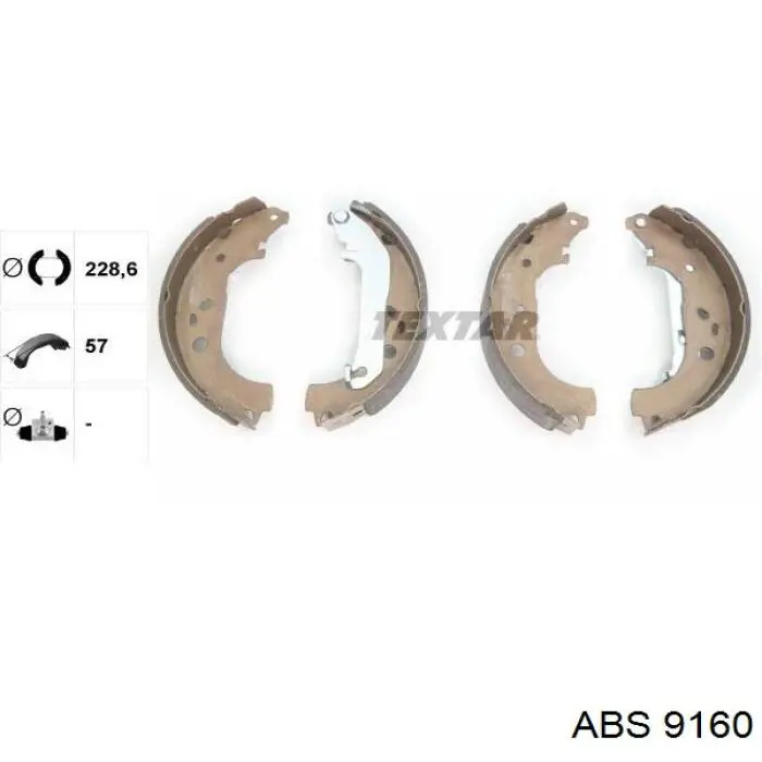 Задние барабанные колодки 9160 ABS