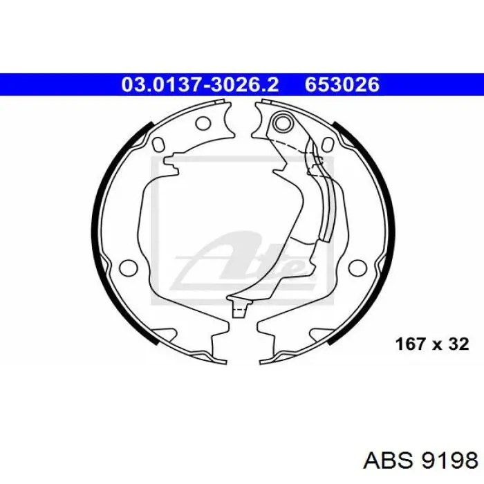 Compre 9198 ABS Sapatas do freio de estacionamento