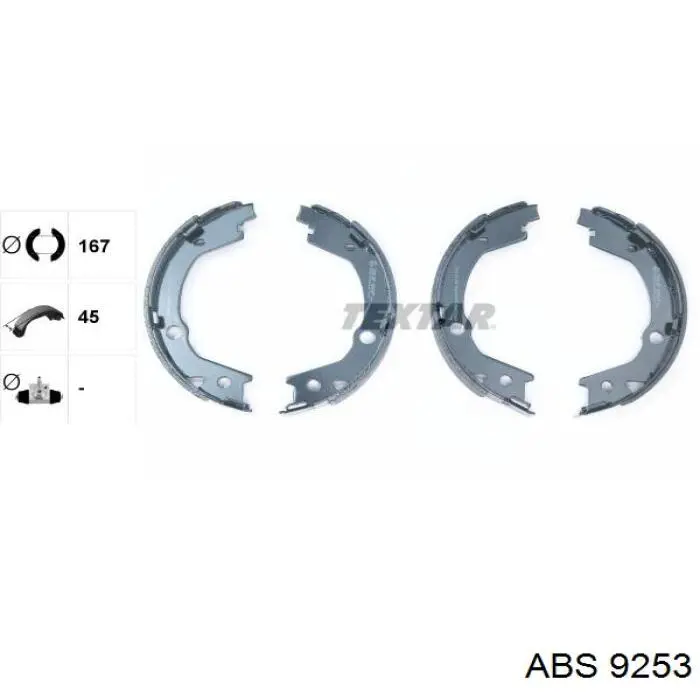 Juego de zapatas de frenos, freno de estacionamiento 9253 ABS