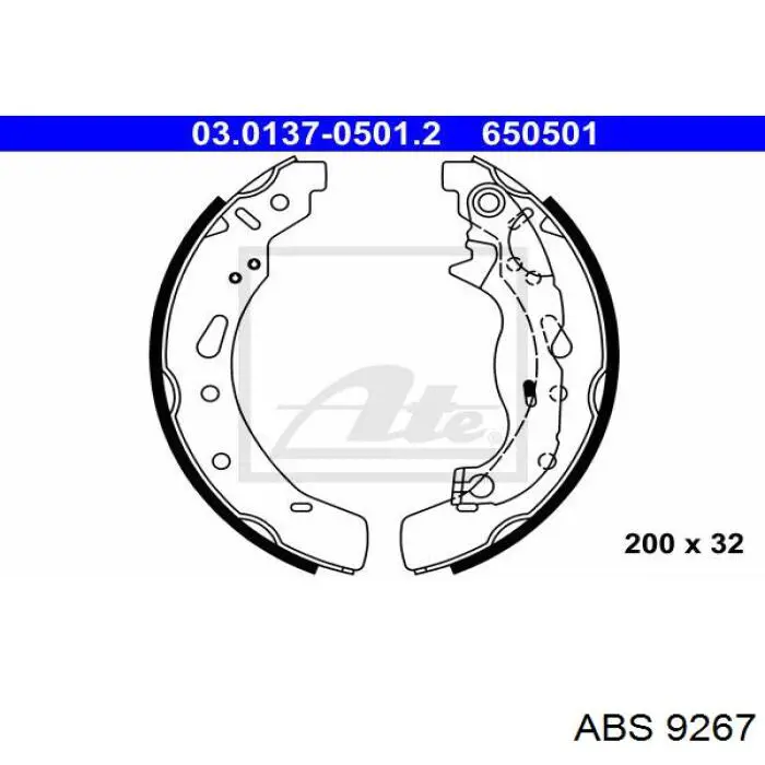Задние барабанные колодки 9267 ABS