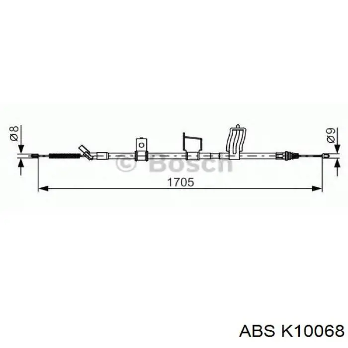 Трос стояночного тормоза задний правый ABS K10068 цена, от 18.85 USD