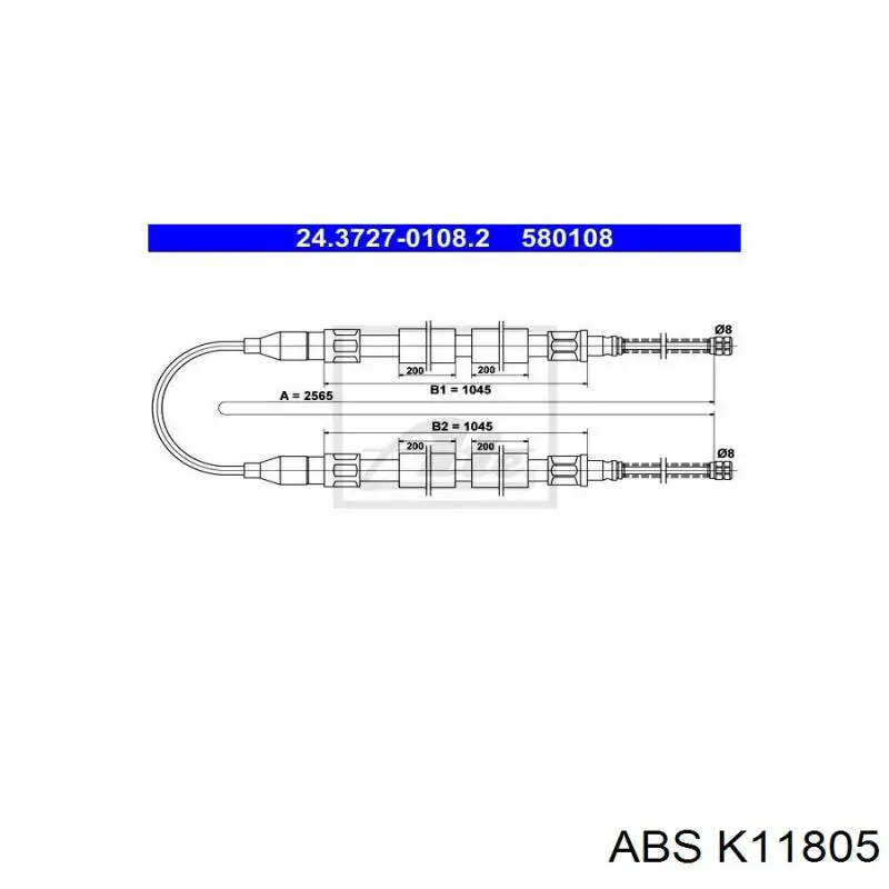 Задний трос ручника ABS K11805 цена, от 9.62 USD