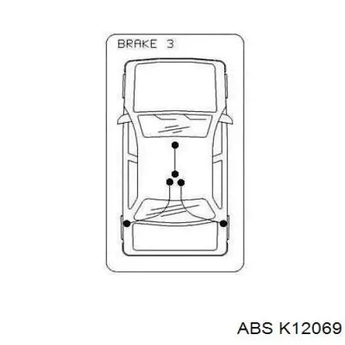 Трос ручника задний ABS K12069