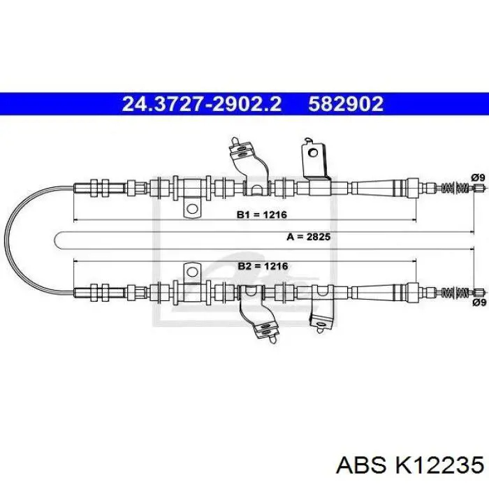 Задний трос ручника ABS K12235 цена, от 19.72 USD