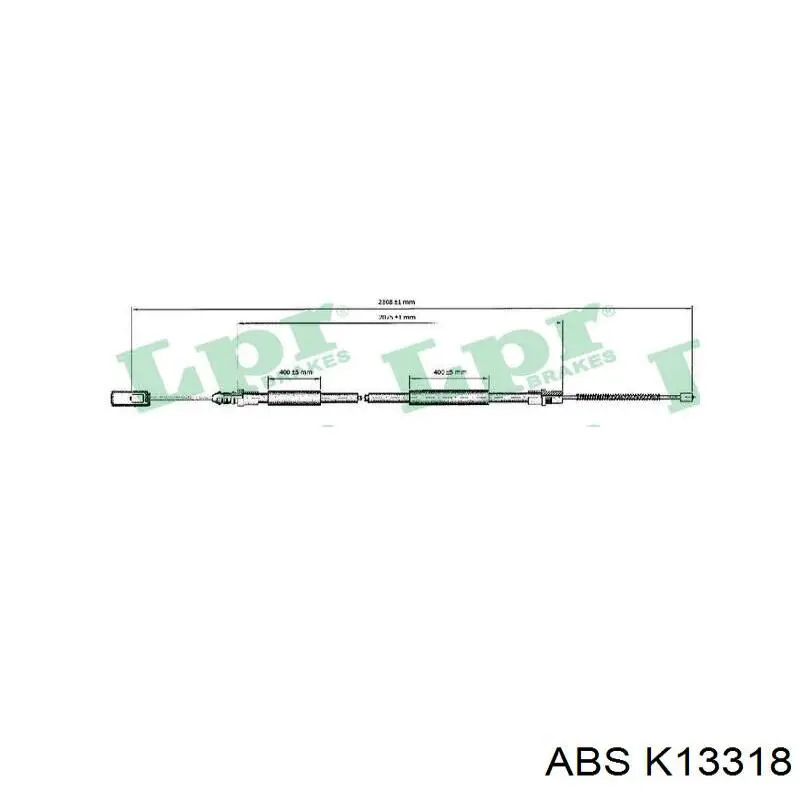 Трос стояночного тормоза задний правый ABS K13318 цена, от 10.91 USD