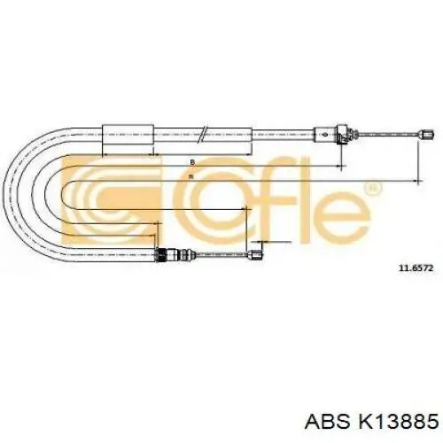 Купить K13885 ABS Трос стояночного тормоза задний левый