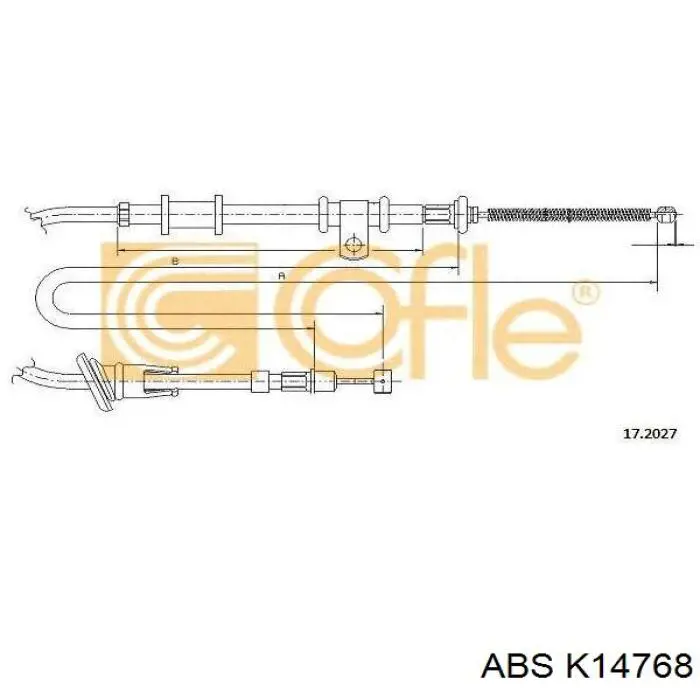 Трос стояночного тормоза задний правый ABS K14768 цена, от 17.00 USD