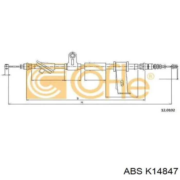 Трос ручного тормоза задний ABS K14847 цена, от 16.69 USD