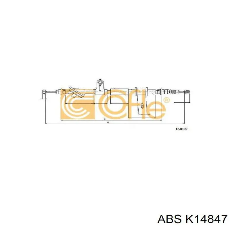 Купить K14847 ABS Трос стояночного тормоза задний левый