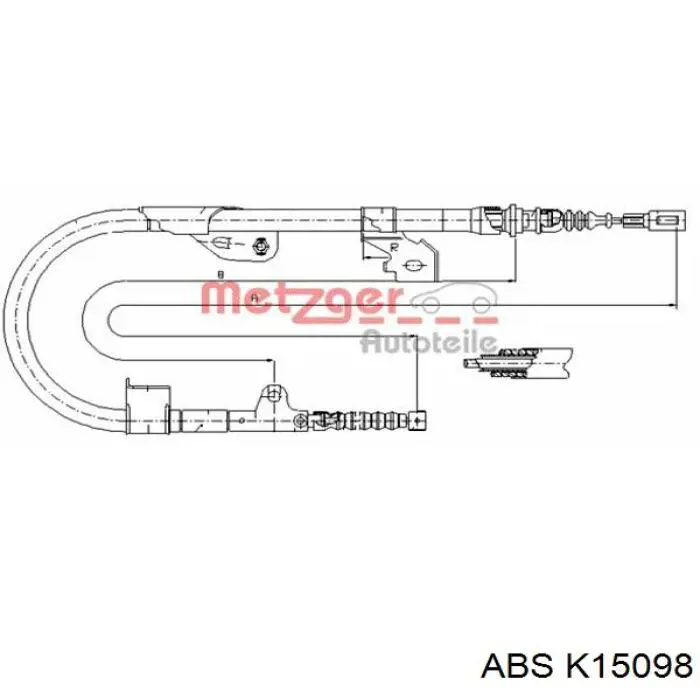 Трос стояночного тормоза задний правый ABS K15098 цена, от 34.42 USD