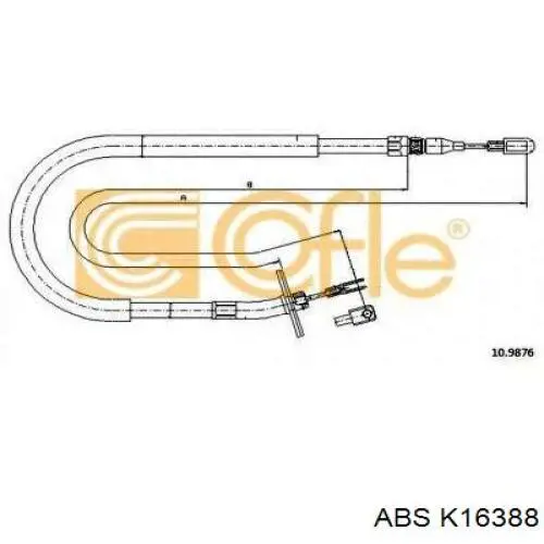 Трос стояночного тормоза задний правый ABS K16388 цена, от 13.86 USD