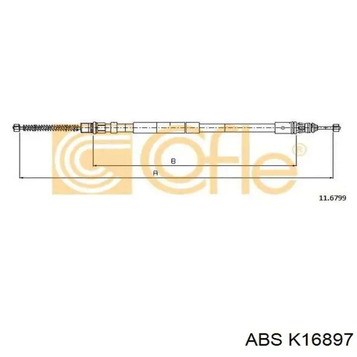Трос стояночного тормоза задний правый ABS K16897 цена, от 6.87 USD