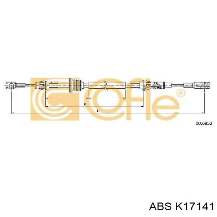 Cable de freno de mano delantero K17141 ABS