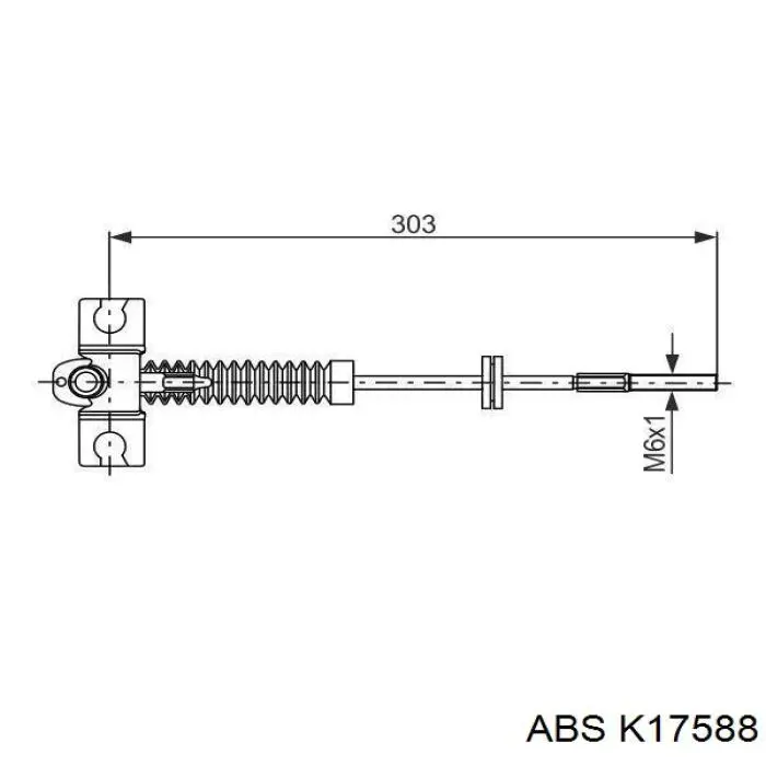 Трос стояночного тормоза задний правый ABS K17588 цена, от 19.91 USD