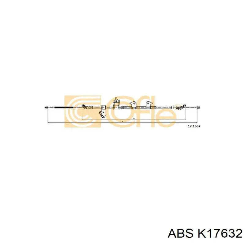 Трос стояночного тормоза задний правый ABS K17632 цена, от 25.22 USD