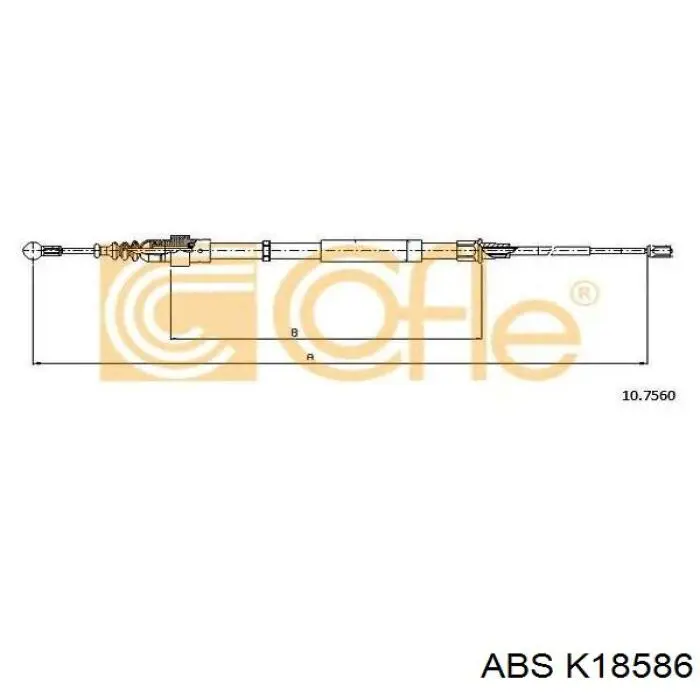 Задний трос ручника K18586 ABS