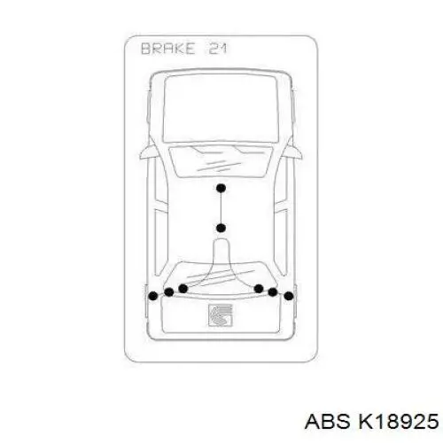 Трос ручного тормоза промежуточный K18925 ABS