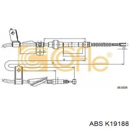 K19188 ABS Трос ручного тормоза задний, правый