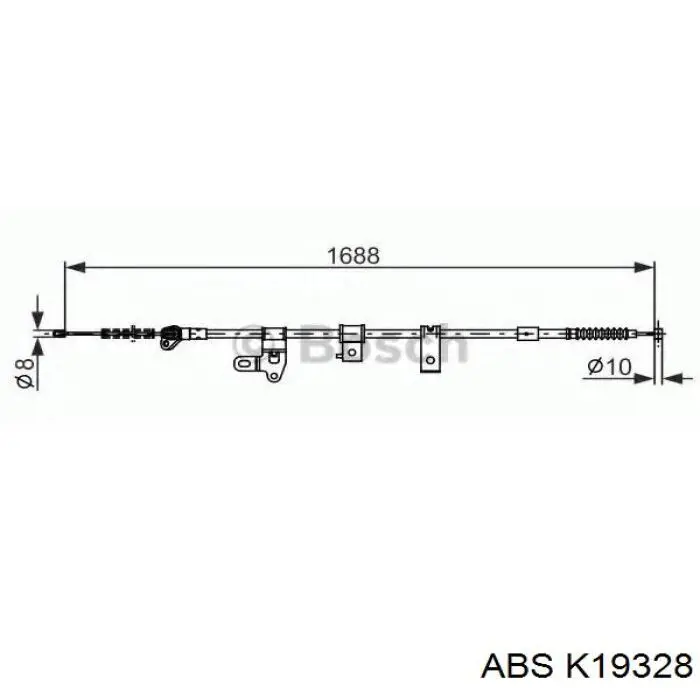 Cable de freno de mano trasero derecho K19328 ABS