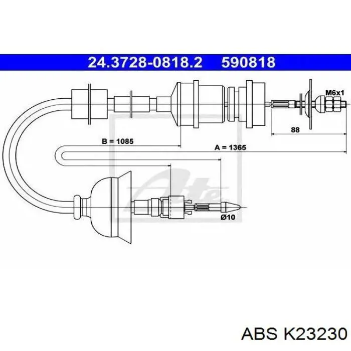 Купить K23230 ABS Трос сцепления
