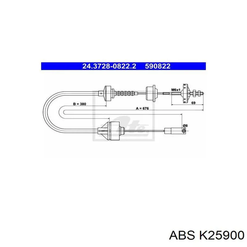 Трос сцепления ABS K25900 цена, от 11.34 USD