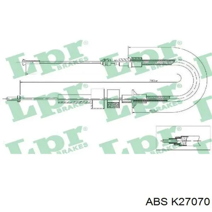 Трос сцепления K27070 ABS