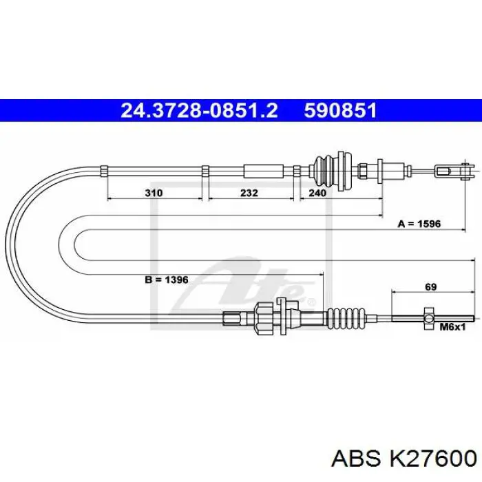 K27600 ABS трос сцепления