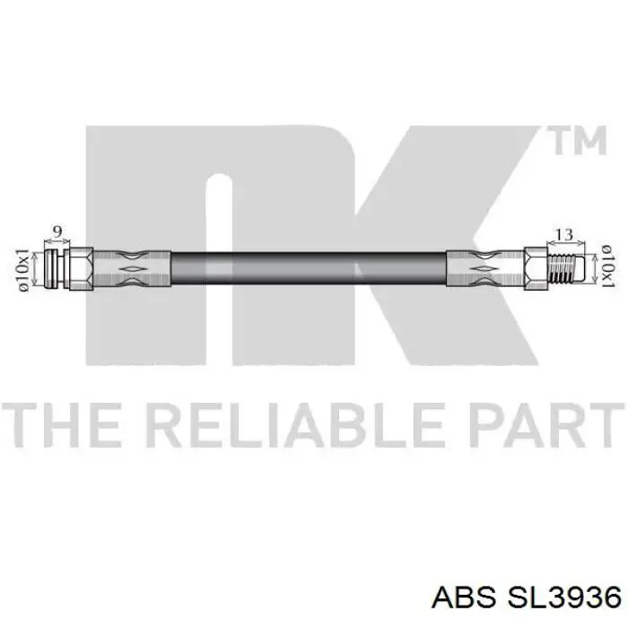 Шланг тормозной передний SL3936 ABS