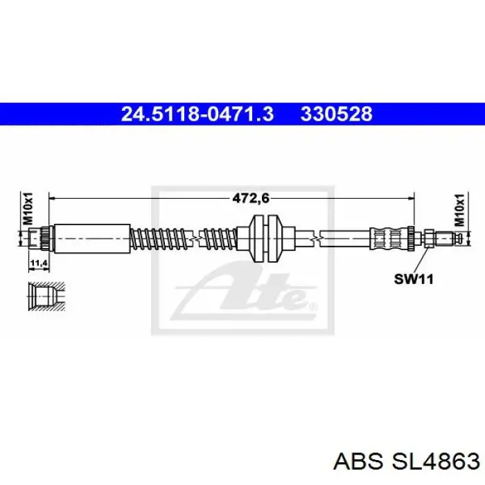 Купить SL4863 ABS Шланг тормозной передний