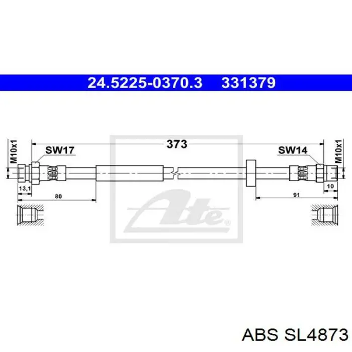 Задний тормозной шланг SL4873 ABS