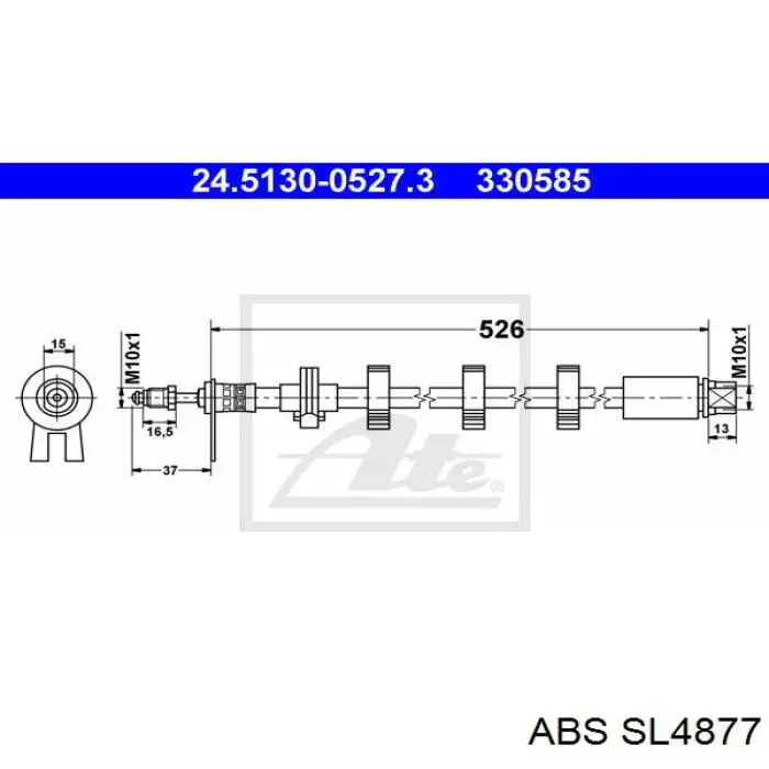 Шланг тормозной передний левый 351241 Adriauto