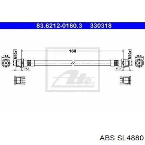 Тормозной шланг задний ABS SL4880 цена, от 16.52 USD