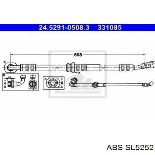 Шланг тормозной передний, левый ABS SL5252 цена, от 14.21 USD