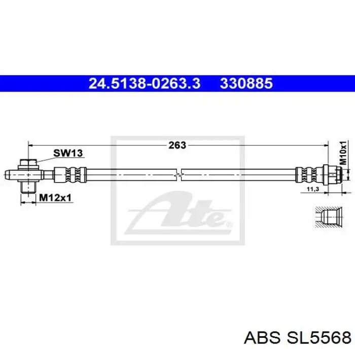 Тормозной шланг задний ABS SL5568 цена, от 6.25 USD
