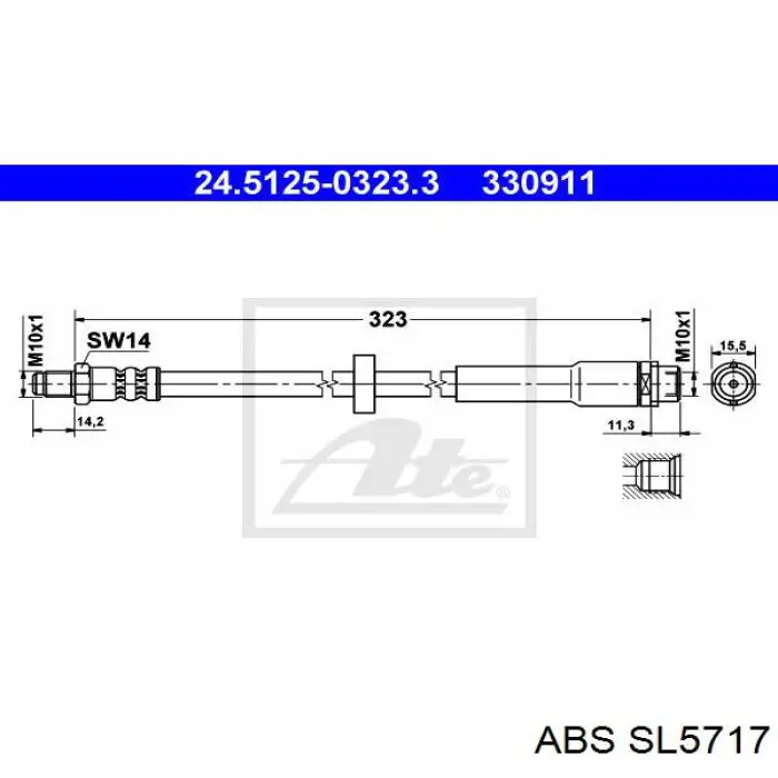 Latiguillo de freno trasero SL5717 ABS