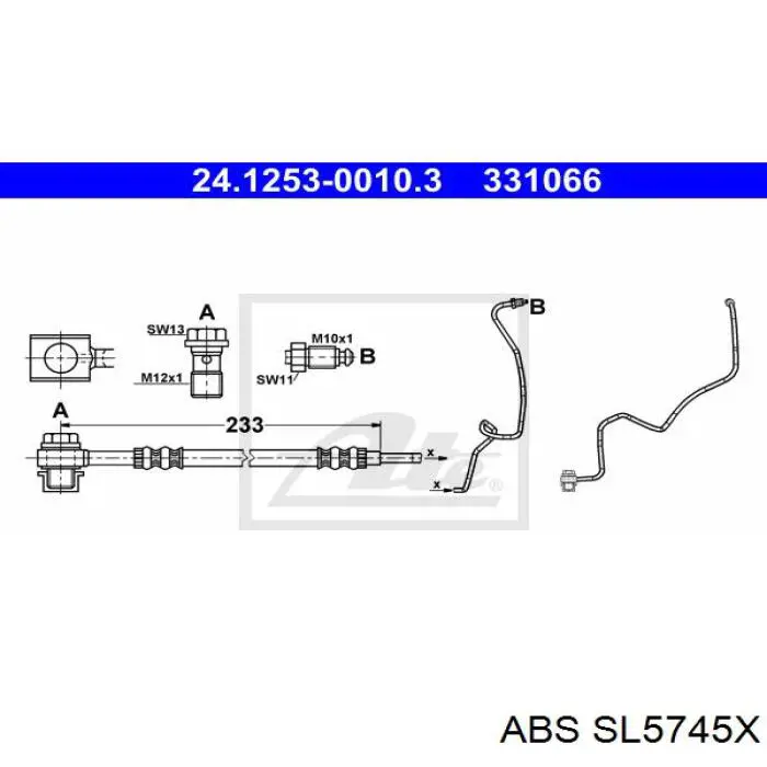 Шланг тормозной задний, левый ABS SL5745X цена, от 15.69 USD