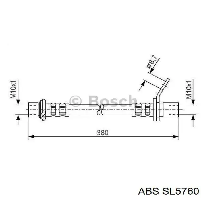 SL5760 ABS шланг тормозной задний