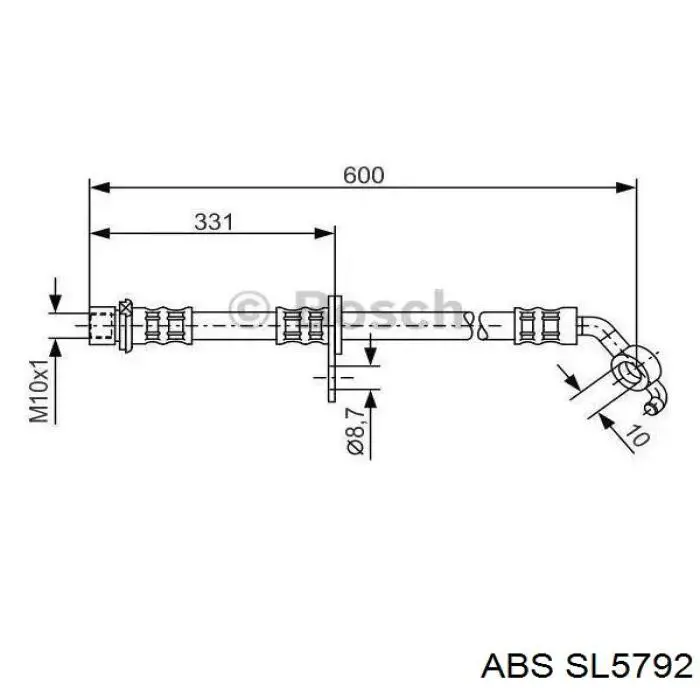 Шланг тормозной задний левый SL5792 ABS