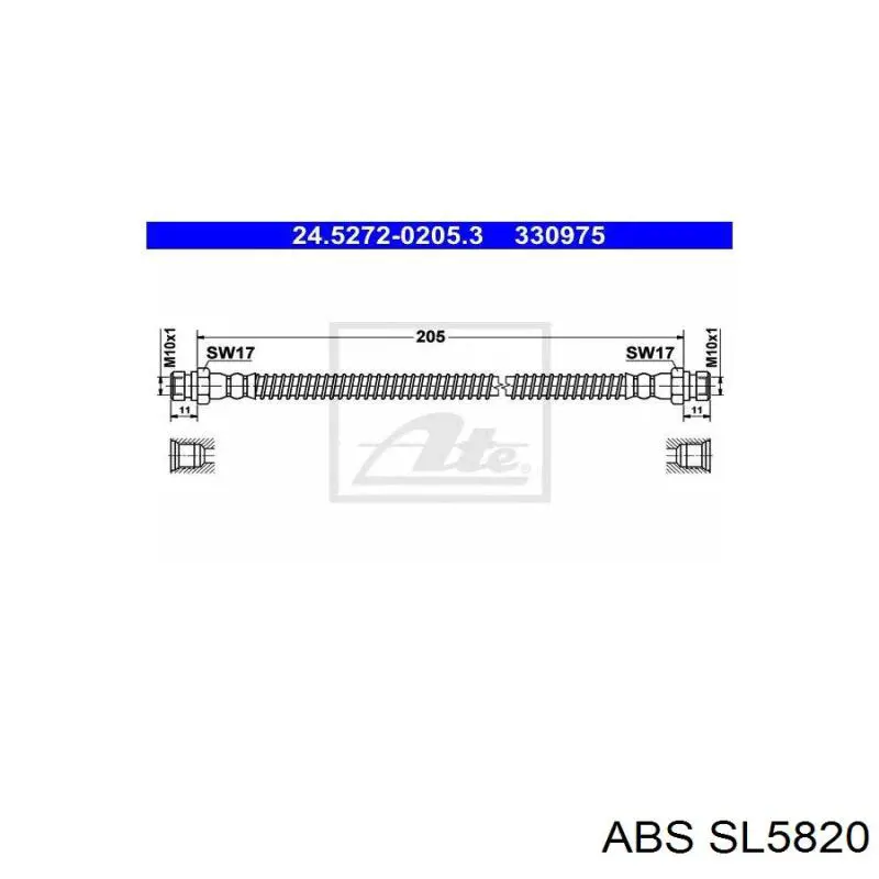 Купить SL5820 ABS Шланг тормозной задний правый