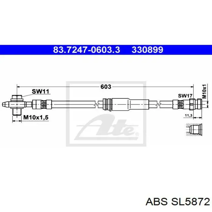 Шланг тормозной передний ABS SL5872 цена, от 11.90 USD